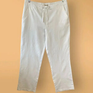 Appraisal New Linen Blend Straight Leg High Waist Pants Size XL Ivory White
